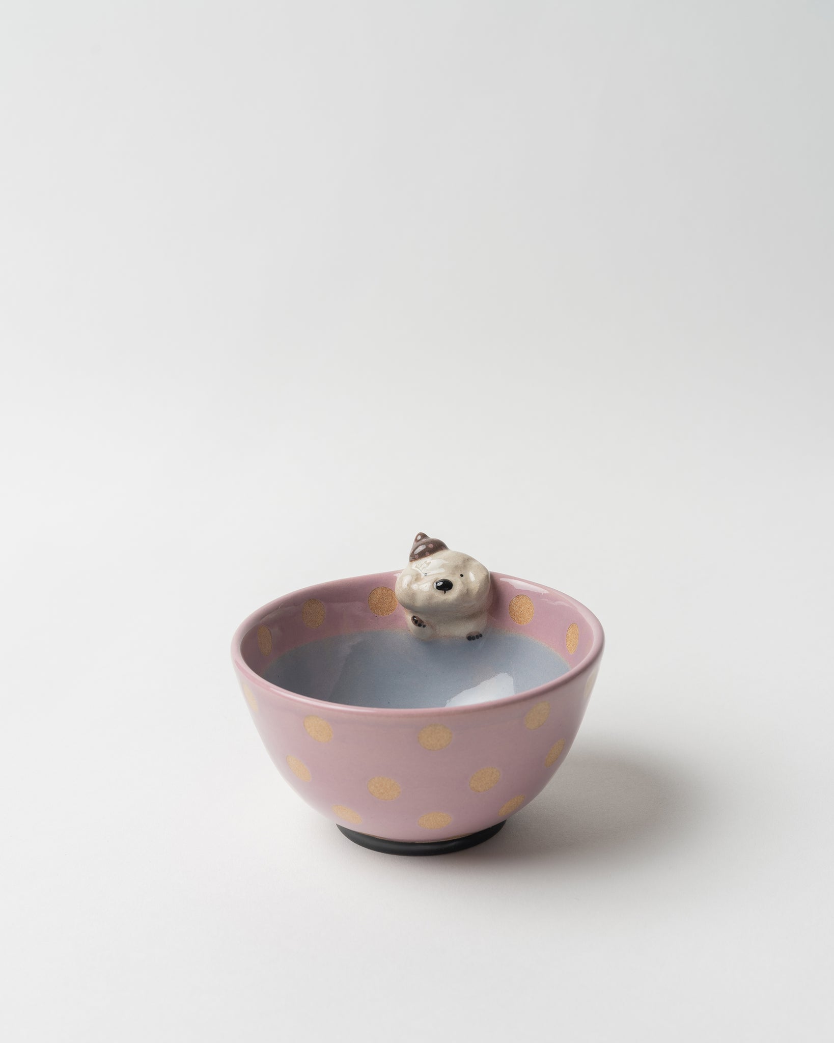 Pink Dog Figurine Bowl