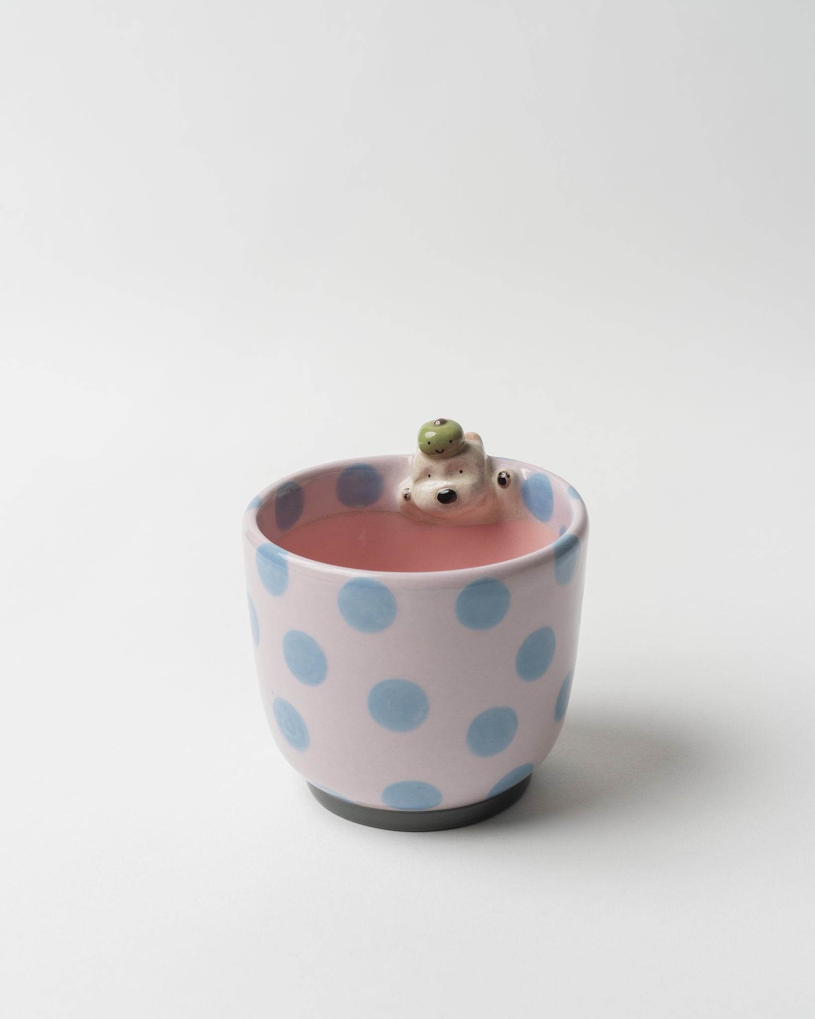 Pink Dog Figurine Cup