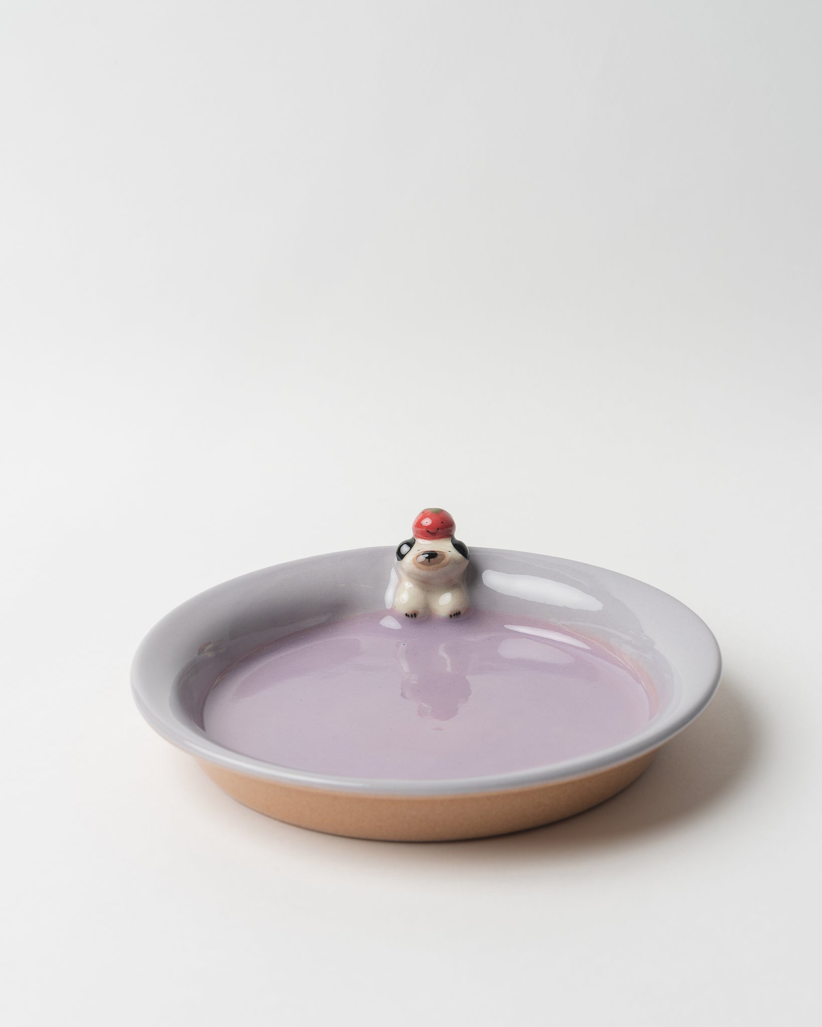 Purple Dog Figurine Plate