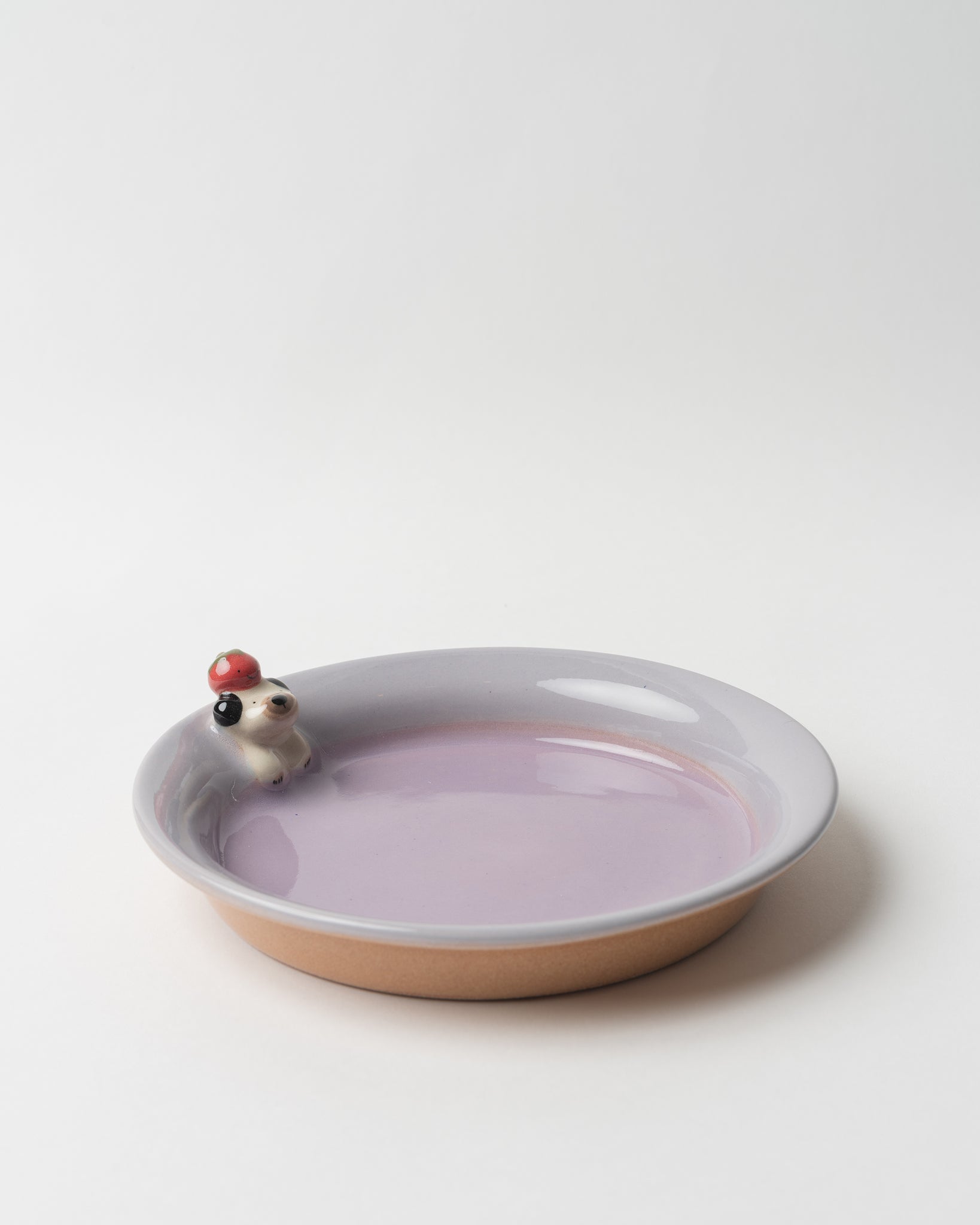 Purple Dog Figurine Plate