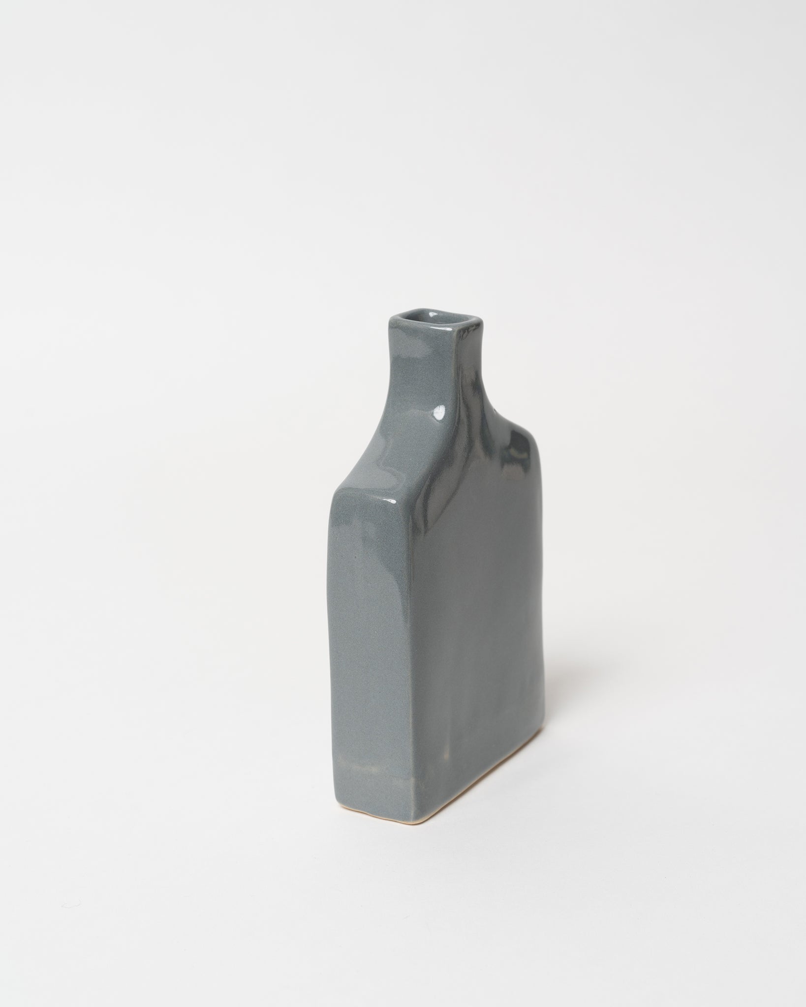 Misty Blue Glazed Flask Sculpture